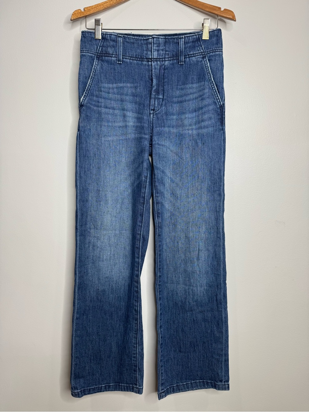 Pilcro Anthropologie High Rise Wide Leg Dark Wash Denim Jeans Size 25